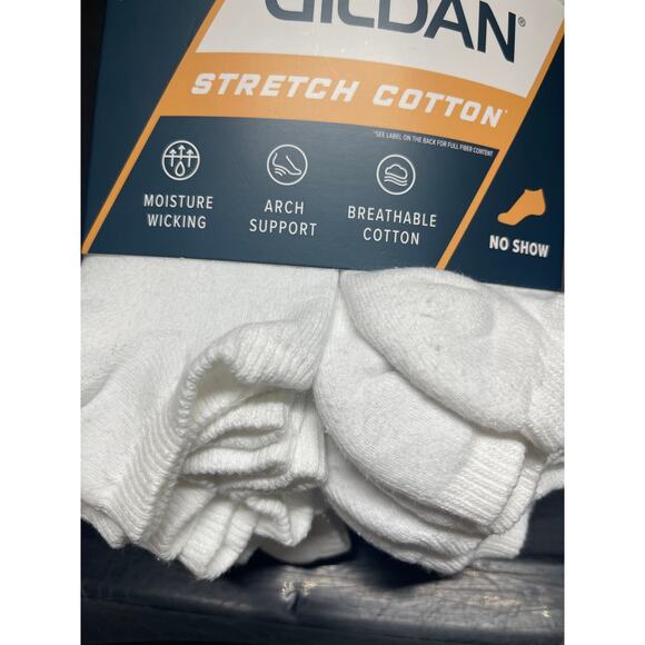 Gildan Mens White No Show Socks 12 Pack NEW Breathable Cotton Arch Support - Picture 6 of 8